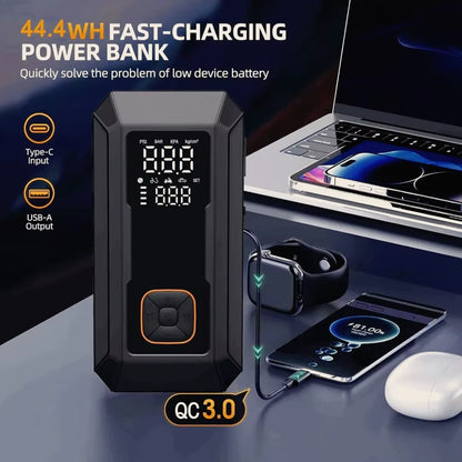 Car Jump Starter with Air Pump Peak 4000A Jump Starter&150Psi Air Compressor, Portable Auto Power Banlk ,Tire Inflator