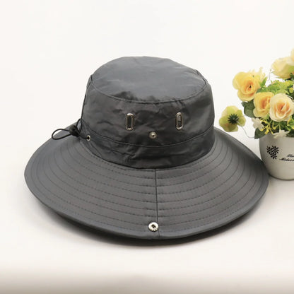 UV Protection Summer Sun Hats for Outdoor Activities - Versatile Fishing, Hunting, Hiking, and Camping Visor Bucket Hat with Neck Flap for Men and Women