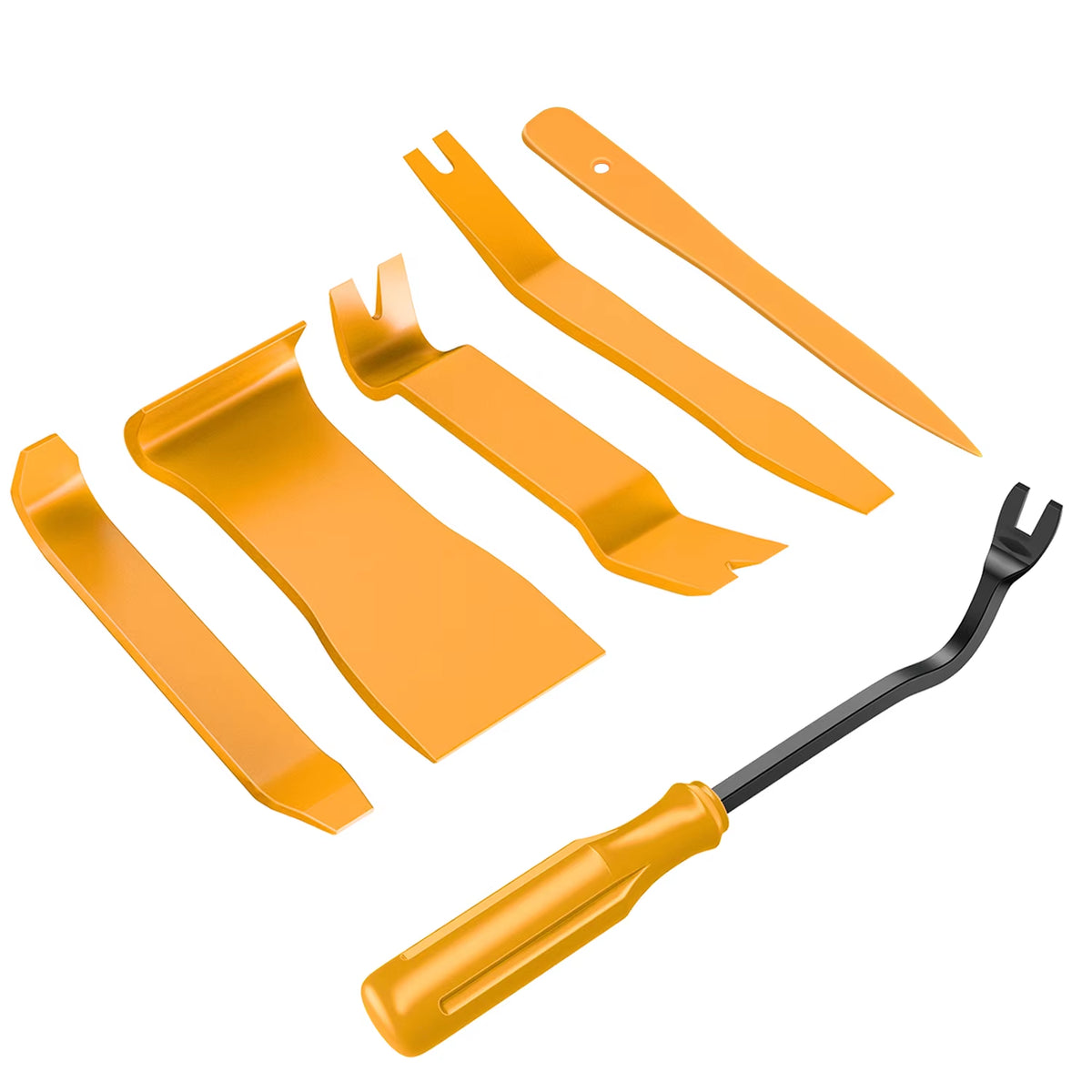 Nilight 6-Piece Auto Trim Removal Tool Kit - No-Scratch Design for Car Audio, Dash Panel, Window Molding, and Fastener Removal - Black