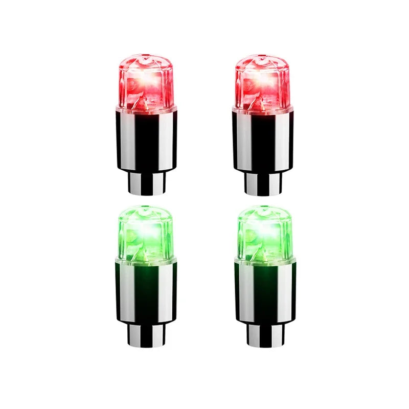 Durable Tire Valve Cap Lights - 2/4/8 Pack for Cars, Motorcycles, and Bicycles