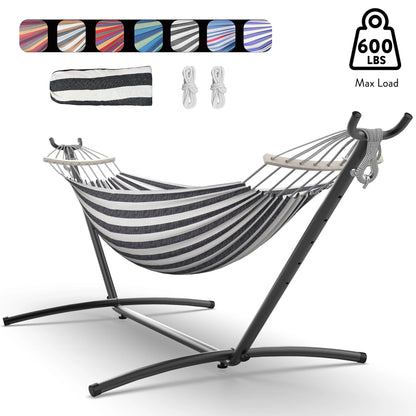 Gyroor Adjustable Hammock Stand - 600 lb Capacity Stylish Hammock Bed with Storage Bag for Outdoor Relaxation