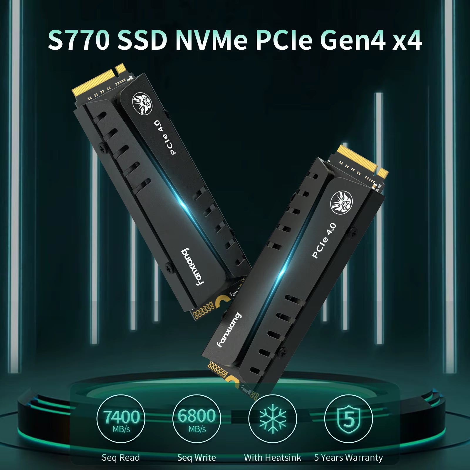 Fanxiang M.2 SSD 1TB 2TB 4TB 7400Mb/S M.2 Nvme Pcie4.0 DRAM Cache Internal Solid State Drive for PS5 EU US Local Delivery S770