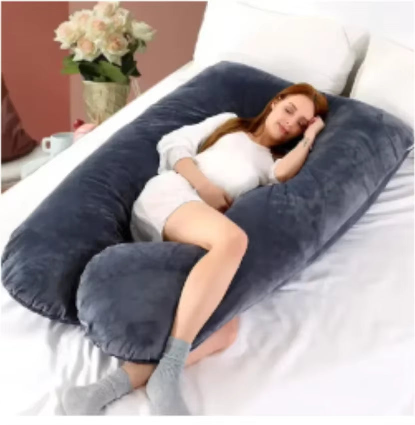 Maternity Support Pillow 130×70 cm - Pregnancy and Breastfeeding Nursing Cushion