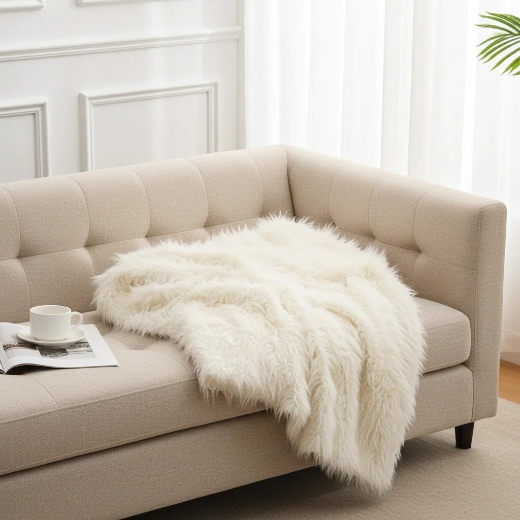 Mongolian Faux Fur Luxury Throw