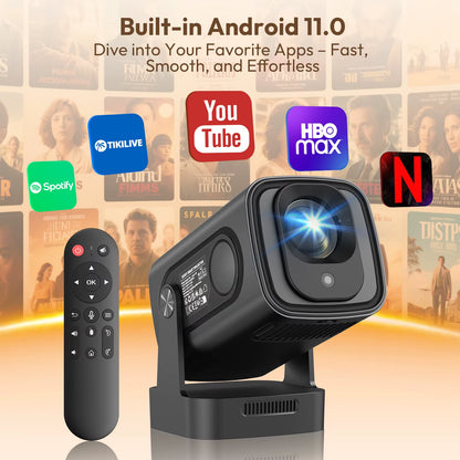 4K HD 300ANSI Projector Cinema Bluetooth Wifi 1080P Android Home Theater Smart