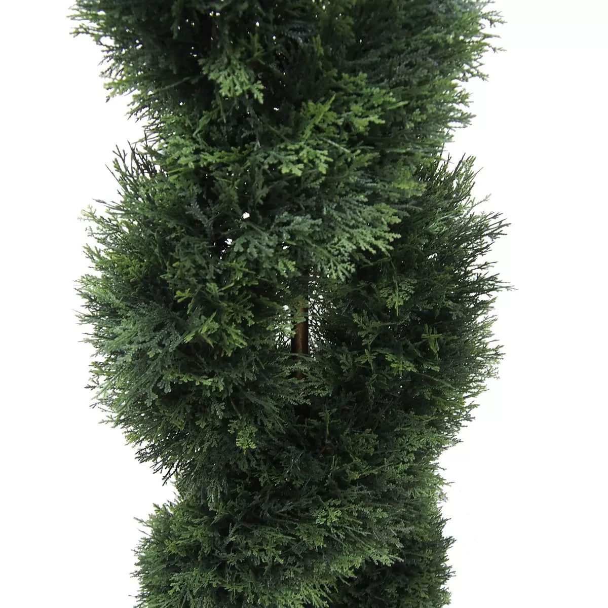5' UV-Resistant Artificial Cedar Double Spiral Topiary in Black Plastic Pot for Indoor and Outdoor Use