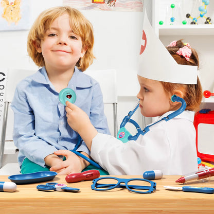 Children'S Doctor Toy Simulation Tool Set for Girls with Luggage Rolling Case to Play as Nurse and Give Injections with Stethosc