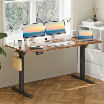 JHK 63x24 Inch Ergonomic Electric Height Adjustable Standing Desk for Office Workstation