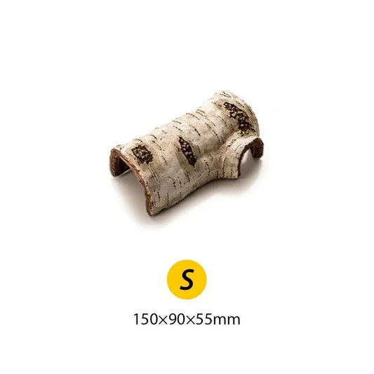 Resin Large Reptile Hide Wooden Bark Appearance Hideout House Hiding Cave Shelter for Reptile Habitat Decoration