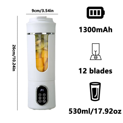 Portable 580ML Juice Maker and Blender with 8 Blades - Durable 2-in-1 Extractor for Smoothies and Shakes