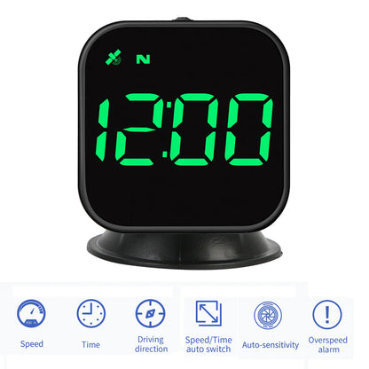 Digital Car HUD GPS Speedometer Head up Display MPH KMH Compass Overspeed Alarm