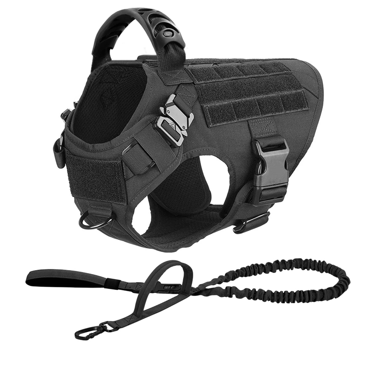 Large Dog Harness and Leash Set for German Shepherds and Malinois - Training and Walking Vest with Collar for Medium to Large Dogs