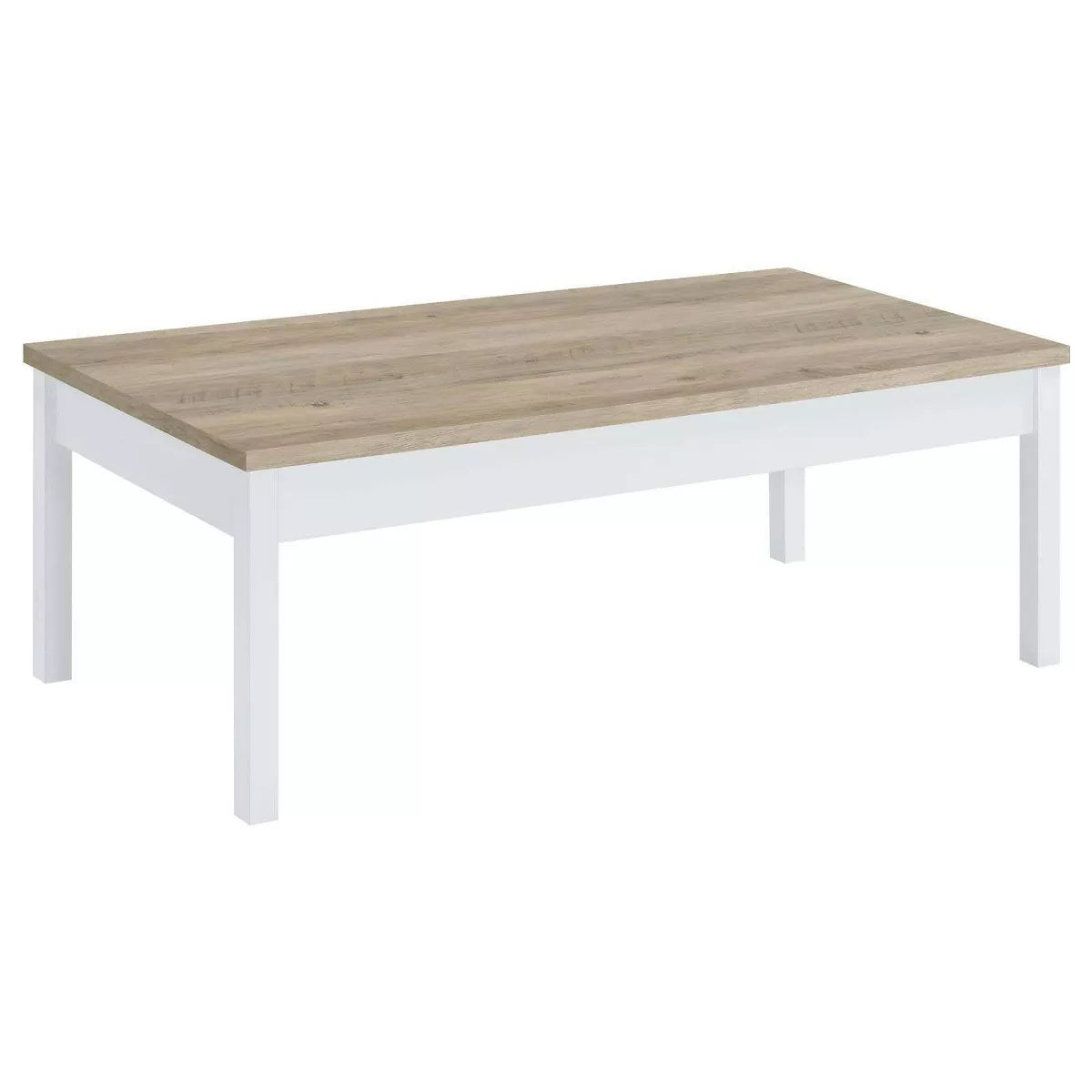 Stacie 3-Piece Composite Wood Coffee Table Set in Antique Pine and White