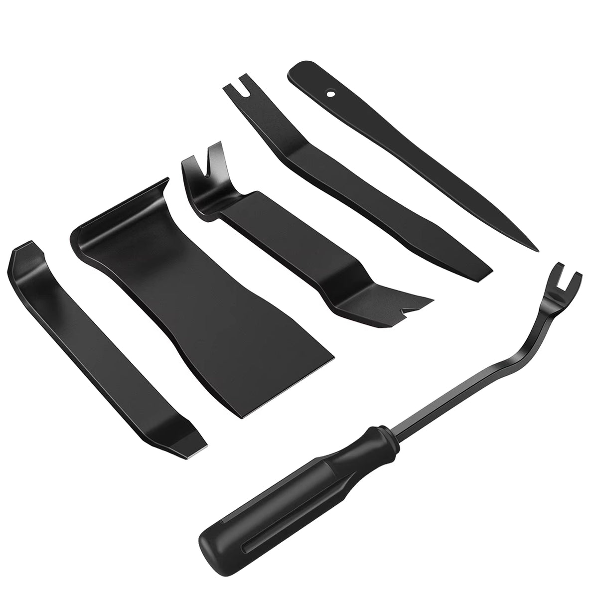 Nilight 6-Piece Auto Trim Removal Tool Kit - No-Scratch Design for Car Audio, Dash Panel, Window Molding, and Fastener Removal - Black