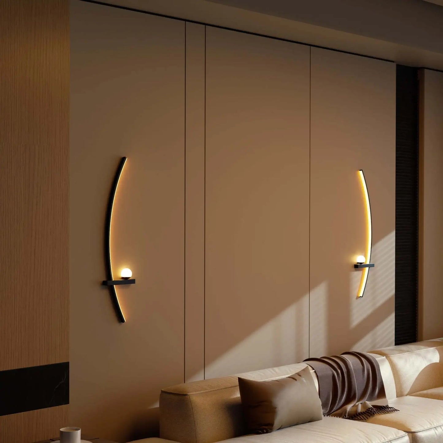 2Pcs Modern Adjustable LED Wall Sconce, 31.5" Arched Metal Bedside Lamp, 3000K Warm Glow, Indoor Use for Bedroom