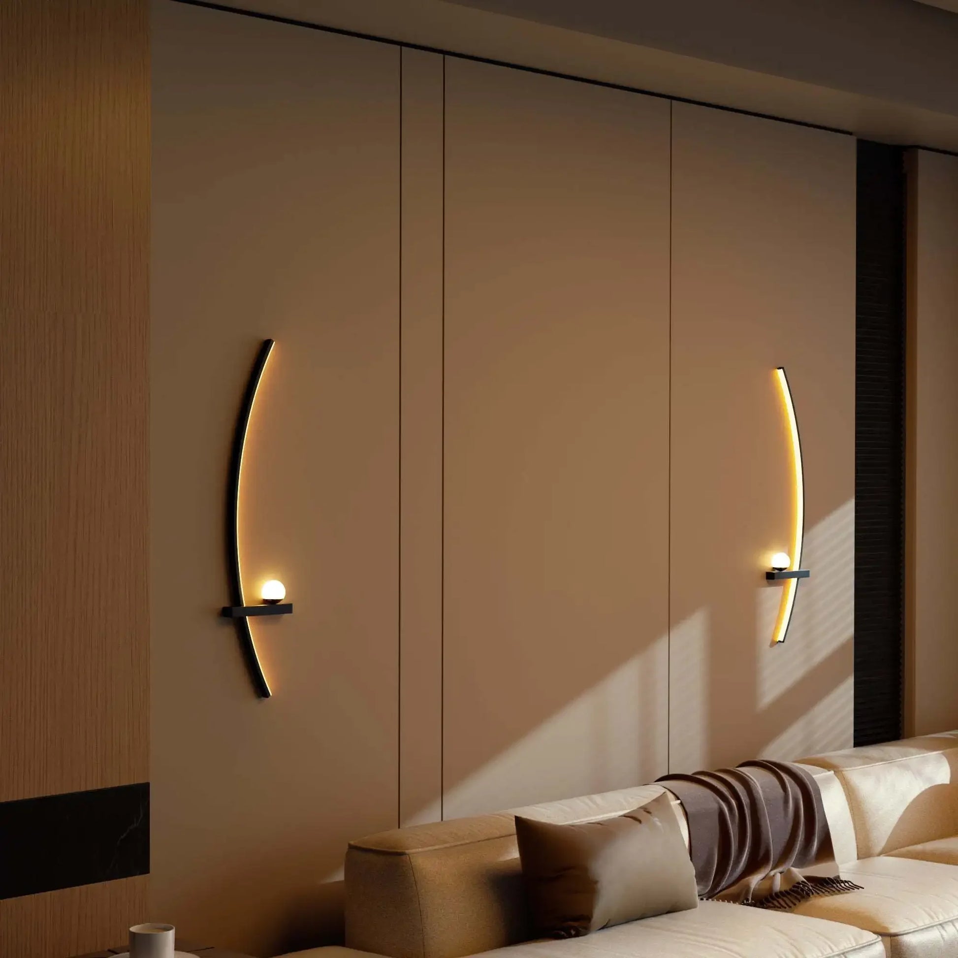 2Pcs Modern Adjustable LED Wall Sconce, 31.5" Arched Metal Bedside Lamp, 3000K Warm Glow, Indoor Use for Bedroom