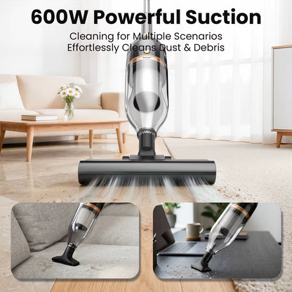 Vastorm R7 Corded Stick Vacuum Cleaner - 600W, 20Kpa Powerful 3-in-1 Lightweight Design for Efficient Low Noise Cleaning on Hardwood Floors and Carpets, Ideal for Pet Hair Removal