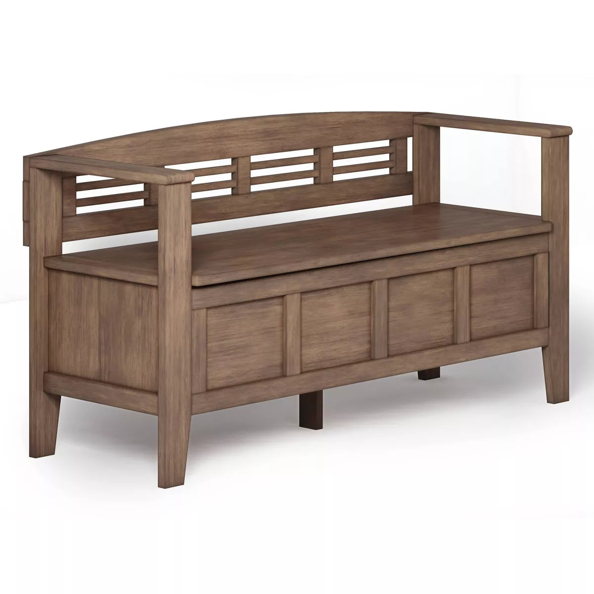48" Chandler Solid Wood Entryway Storage Bench -  Rustic Medium Brown