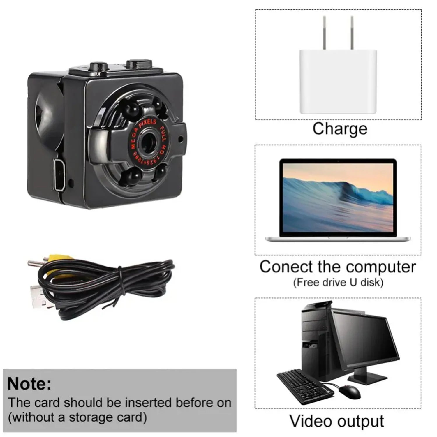 Mini Video Camera Infrared Night Vision Small Outdoor Sports Camera for Dogs Pet Track Recorder Rechargeable Sports DV for Cats