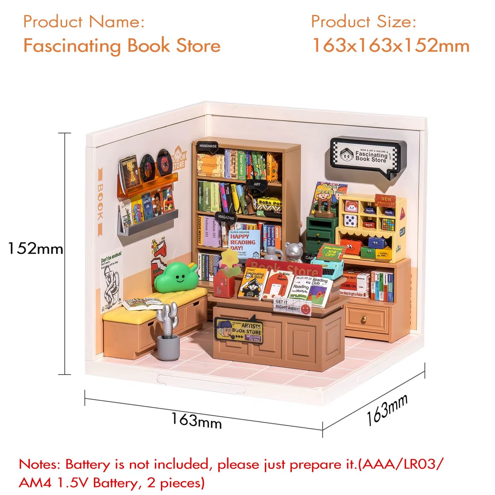 Robotime Rolife Super Creat Plastic Buliding Blocks DIY Miniature House Kit for Kids and Adult 3D Puzzle Multi-Scene for Fun