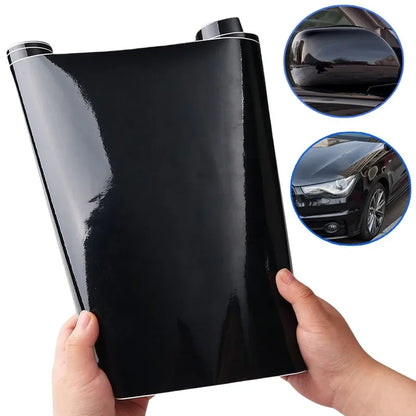 Gloss Black Self-Adhesive Vinyl Wrap for Automotive Applications - 150 x 50 cm Color Changing Film