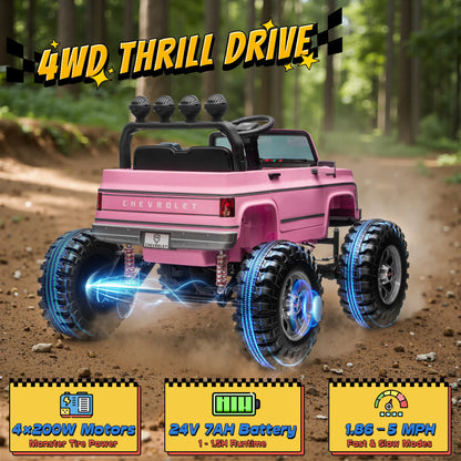 Licensed Chevrolet Cheyenne 24V Ride-On Car with 4x200W Motors and Remote Control - 24 Volt Ride-On Toy for Children