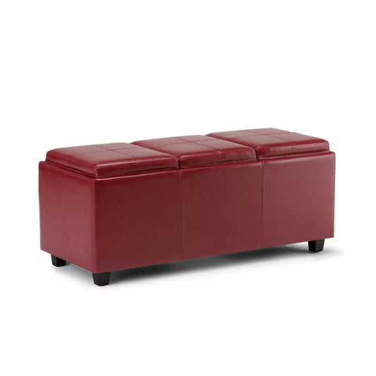 Franklin Storage Ottoman and Benches - Red