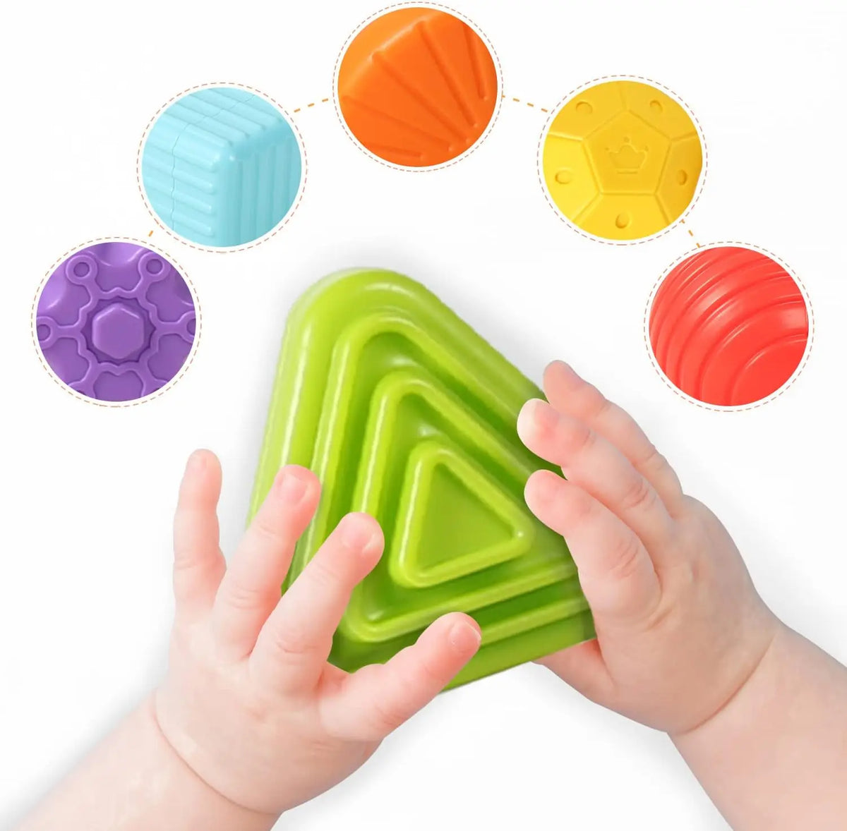 Sensory Shape Sorting Cube for Toddlers Aged 1-3 Years, Developmental Learning Toy with Textured Blocks
