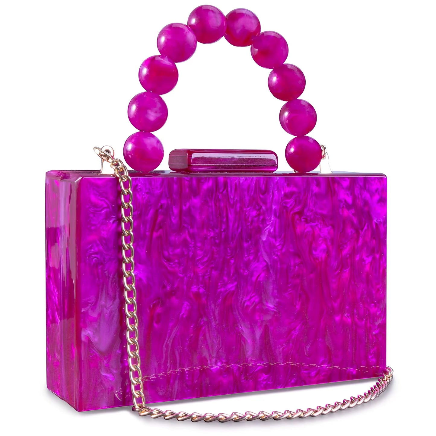 Women'S Wallet and Handbag Beach Flap Wedding Party Crossbody Bag Pearl Marble Dark Green Acrylic Pvc Evening Bag