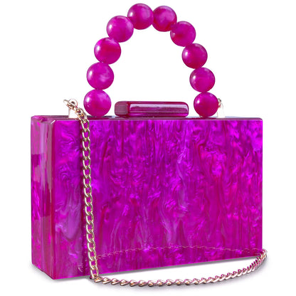 Women'S Wallet and Handbag Beach Flap Wedding Party Crossbody Bag Pearl Marble Dark Green Acrylic Pvc Evening Bag