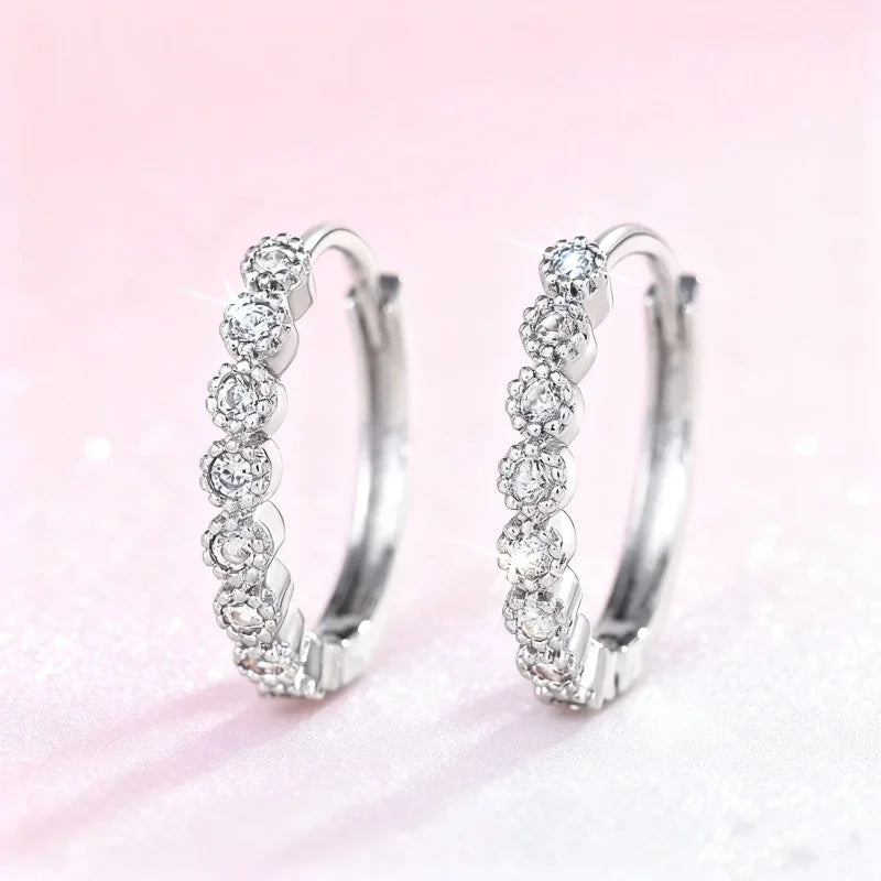Elegant Compact Zircon Earrings - Versatile Tiny Jewelry for Casual and Formal Attire
