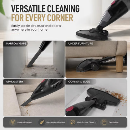PBHPBH Corded Vacuum Cleaner with 26Kpa Strong Suction and 5-Meter Cord Length, Ideal for Home Environments and Pet Hair Removal, Includes Crevice Tool for Easy Corner Cleaning