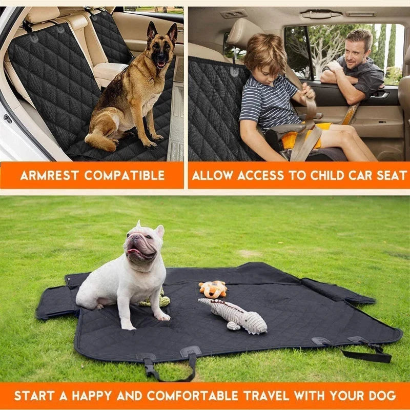 Universal Waterproof Car Seat Cover for Pets - Non-Slip Back Seat Protector with Adjustable Dog Seat Belts