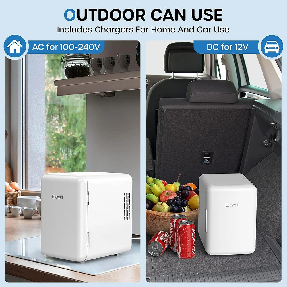 Mini Fridge for Bedroom 4L/6 Can Skincare Fridge AC/DC Portable Compact Small Refrigerator for Office Dorm Car Desk for Skin Care Makeup Cosmetic