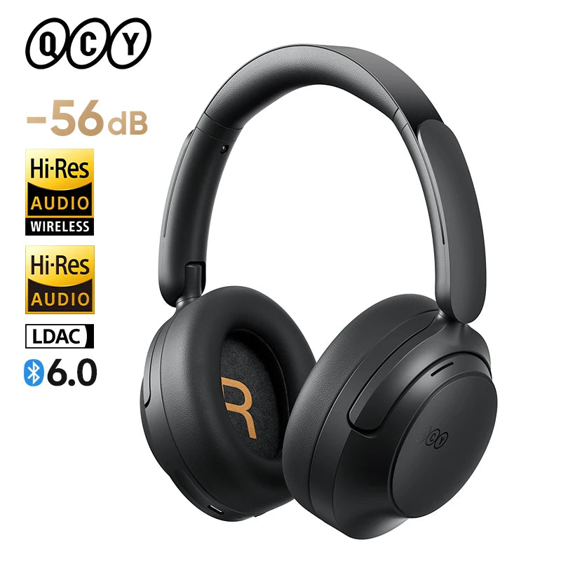 QCY H3S Over-Ear Headphones with Hi-Res LDAC and Spatial Sound, Adaptive ANC, Bluetooth 6.0, 102 Hours Battery Life