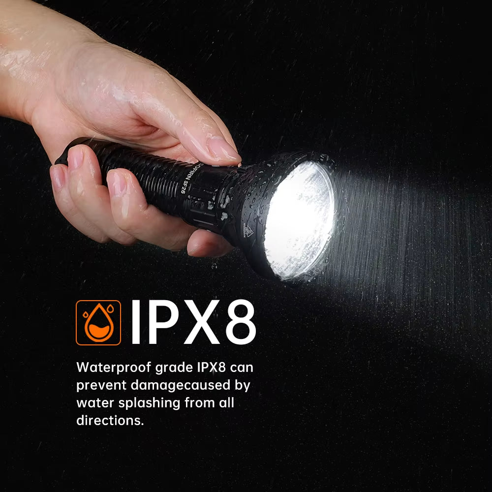 SF26 2000Lm SFT40 LED 6000K Tactical Flashlight Type-C Rechargeable Protable Powerful 21700 Torch