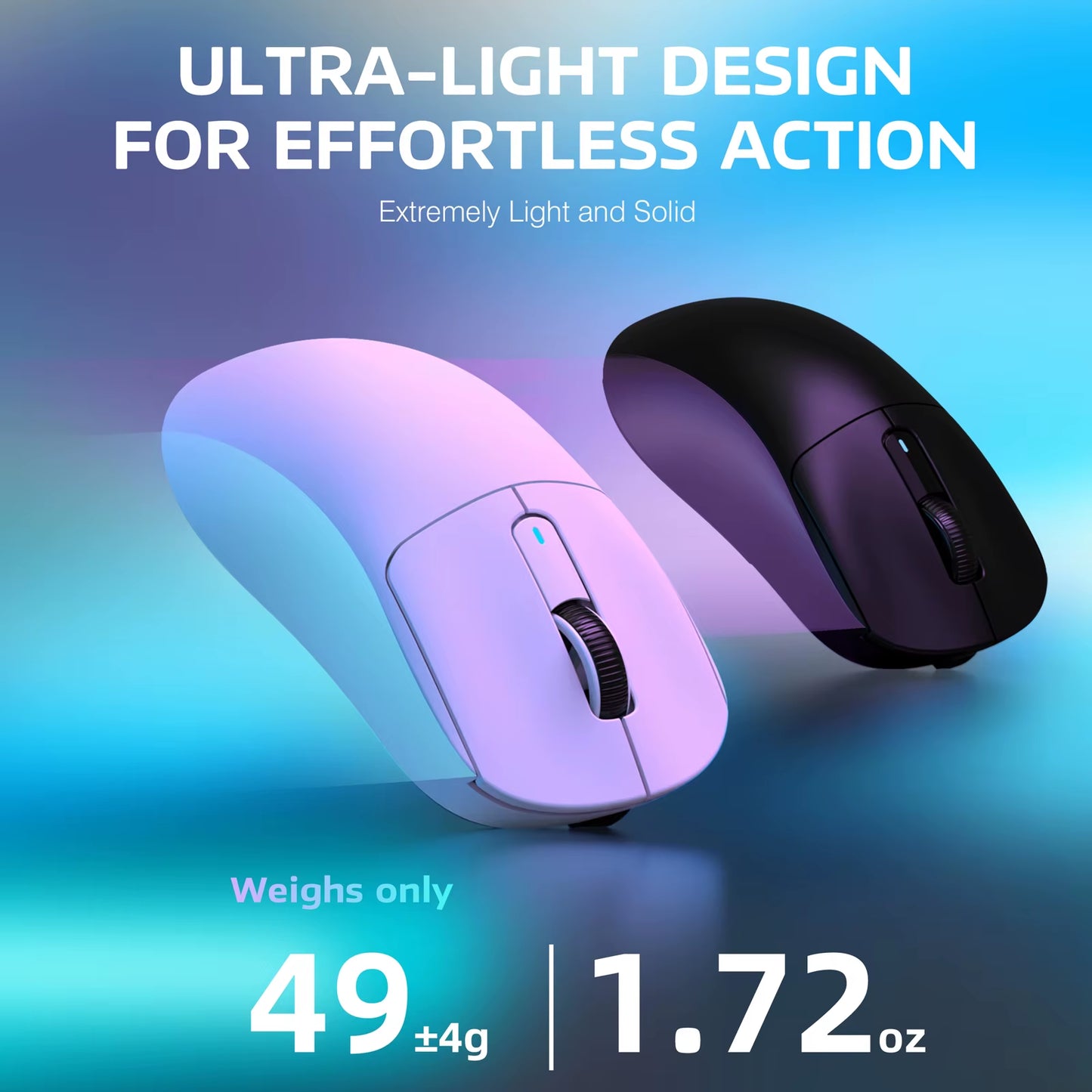 ATTACK SHARK X3 Wireless Gaming Mouse,49G Ergonomic PC Mouse,Triple Modes PAW3395 26K DPI Optical Sensor,Programmable Buttons