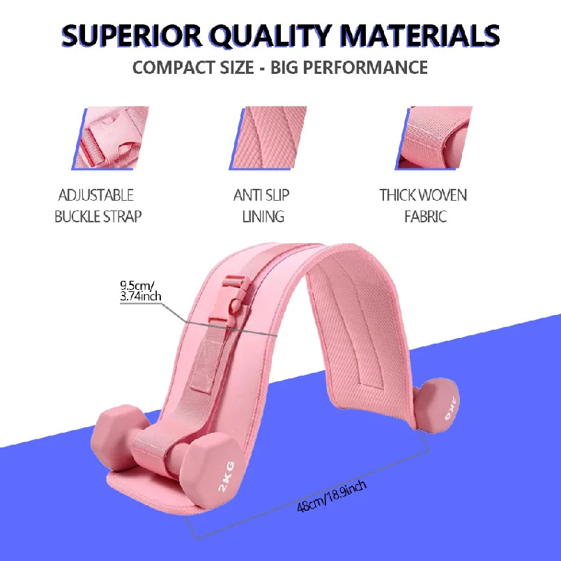 Black Thrust Belt – for Dumbbells, Kettlebells, and Plates – Slip-Resistant Padding for Hip Protection – Perfect for Gym, Home, and On-The-Go Workouts