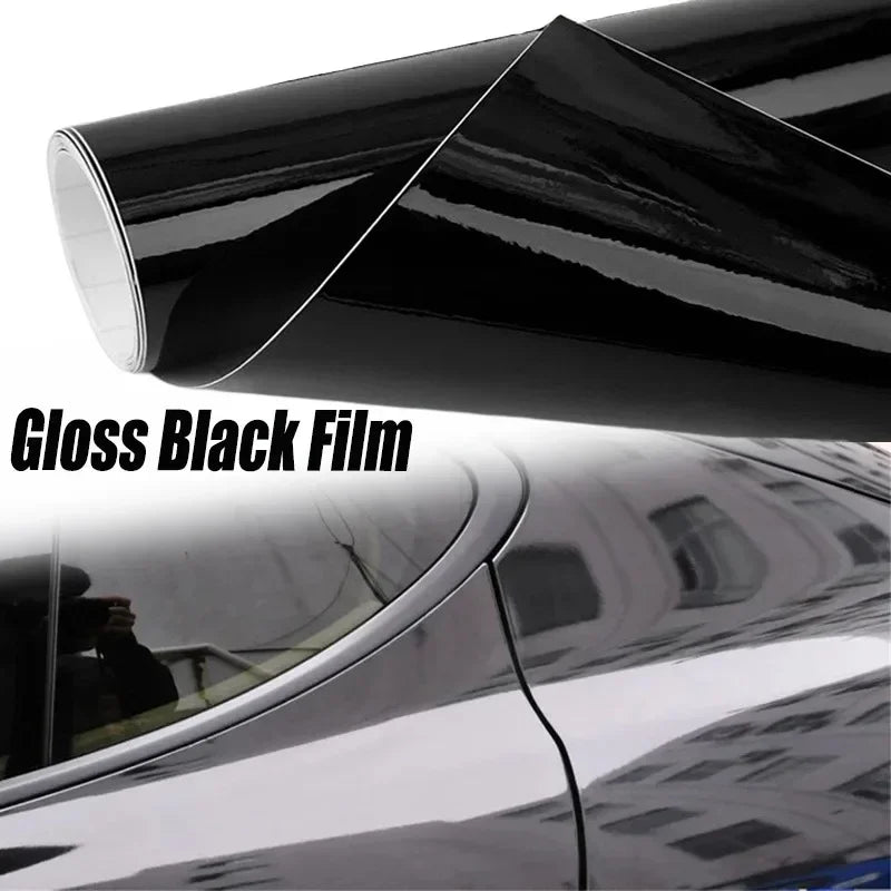 Gloss Black Self-Adhesive Vinyl Wrap for Automotive Applications - 150 x 50 cm Color Changing Film