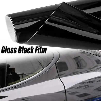 Gloss Black Self-Adhesive Vinyl Wrap for Automotive Applications - 150 x 50 cm Color Changing Film