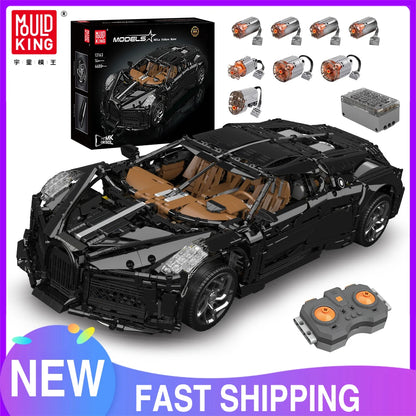Mould King 13163 Technical Car Toys the MOC Black La Voiture Noire Building Block Assembly Sport Car Brick Kids Christmas Gift