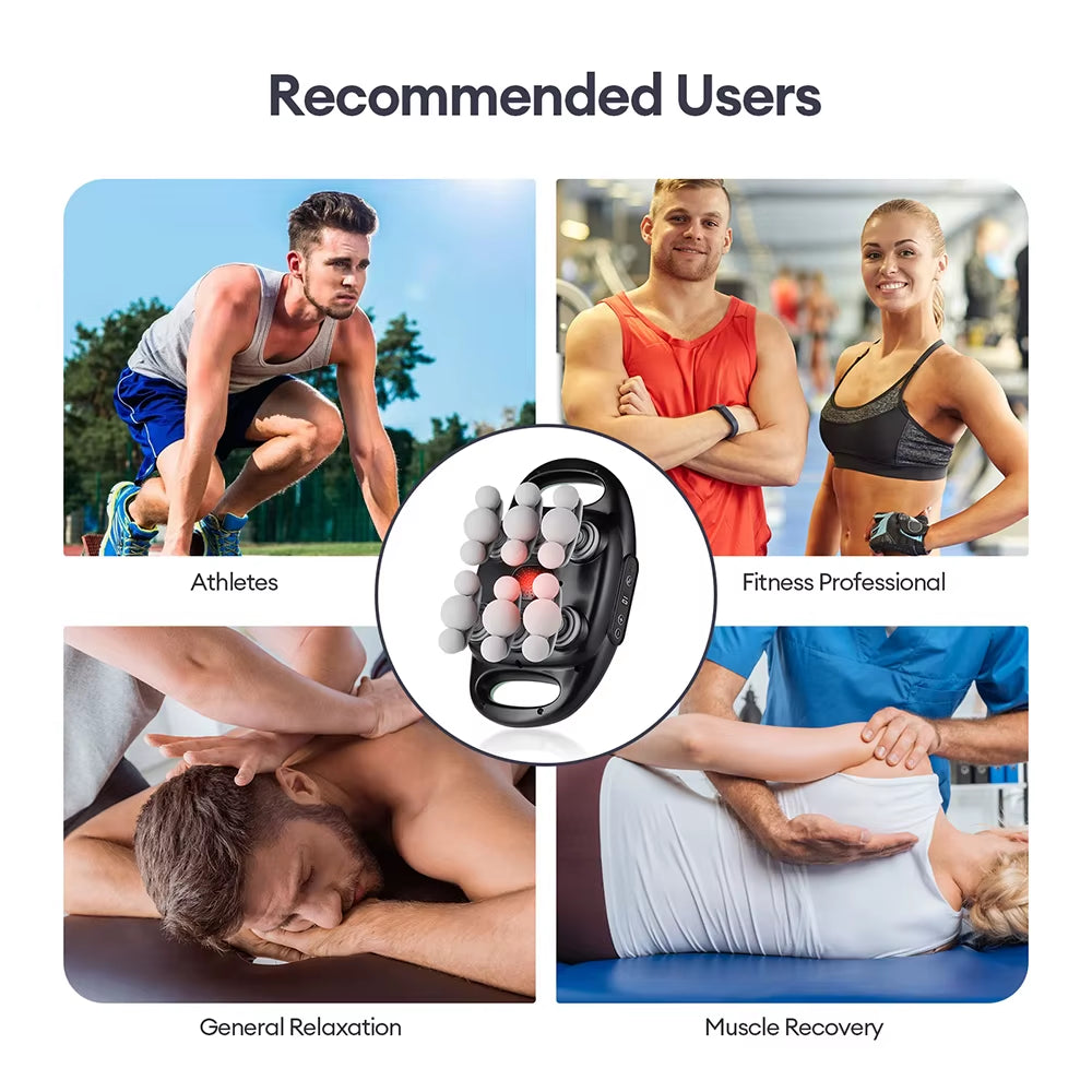 18/24 Heads Wireless Deep Tissue Massage Gun with Red Light Therapy for Muscle Relaxation - Ideal for Home Gym and Body Care