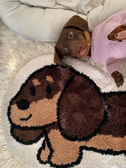 Cute Whimsical Ultra Soft Dachshunt Runner Rug