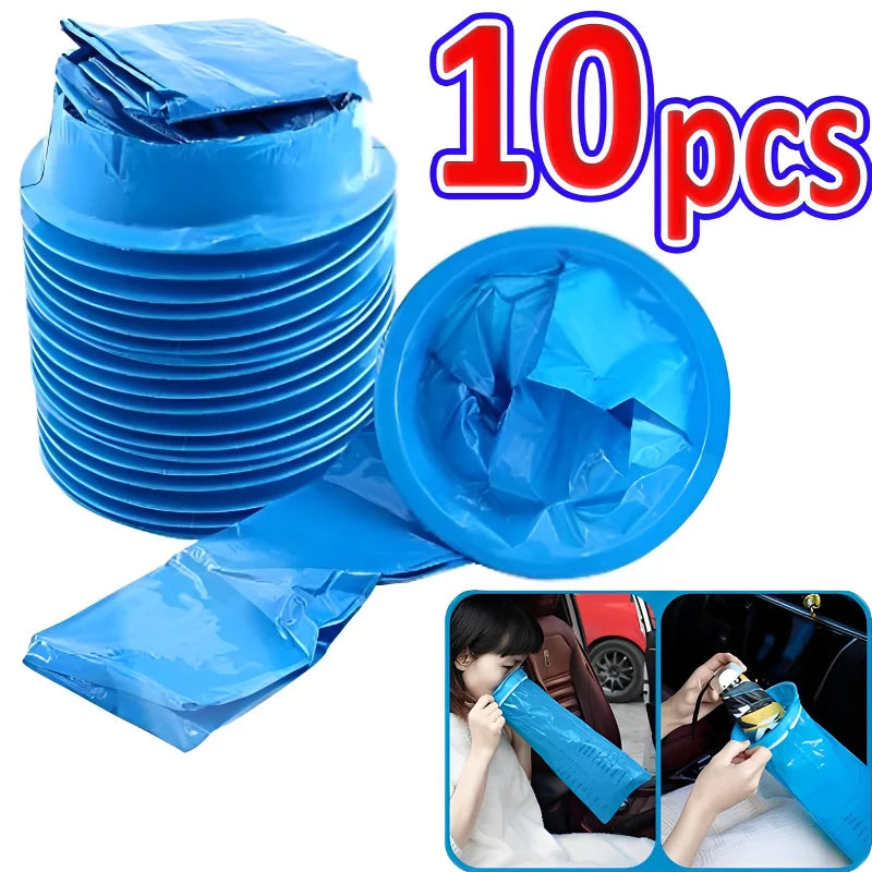 10-Pack 1000ML Disposable Travel Bags for Motion Sickness and Emergency Use
