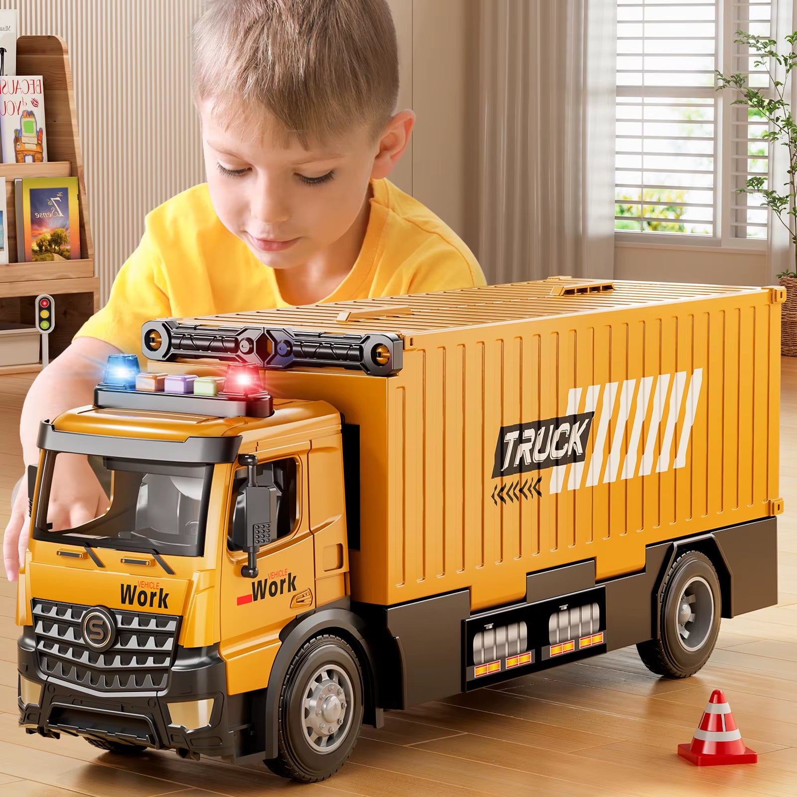 Carrier Truck Race Track Kids Toys Construction Truck Toys for 3-8 Years Old Boy Transport Car Truck with Tower Crane Truck Sets