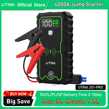 Power Bank 4000A Jump Starter Portable Charger Car Booster 12V Auto Starting Device Emergency Car Battery Starter