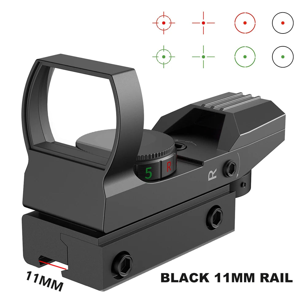 Professional Tactical Red and Green Dot Sight with 20mm Rail for Hunting and Reflex Optics