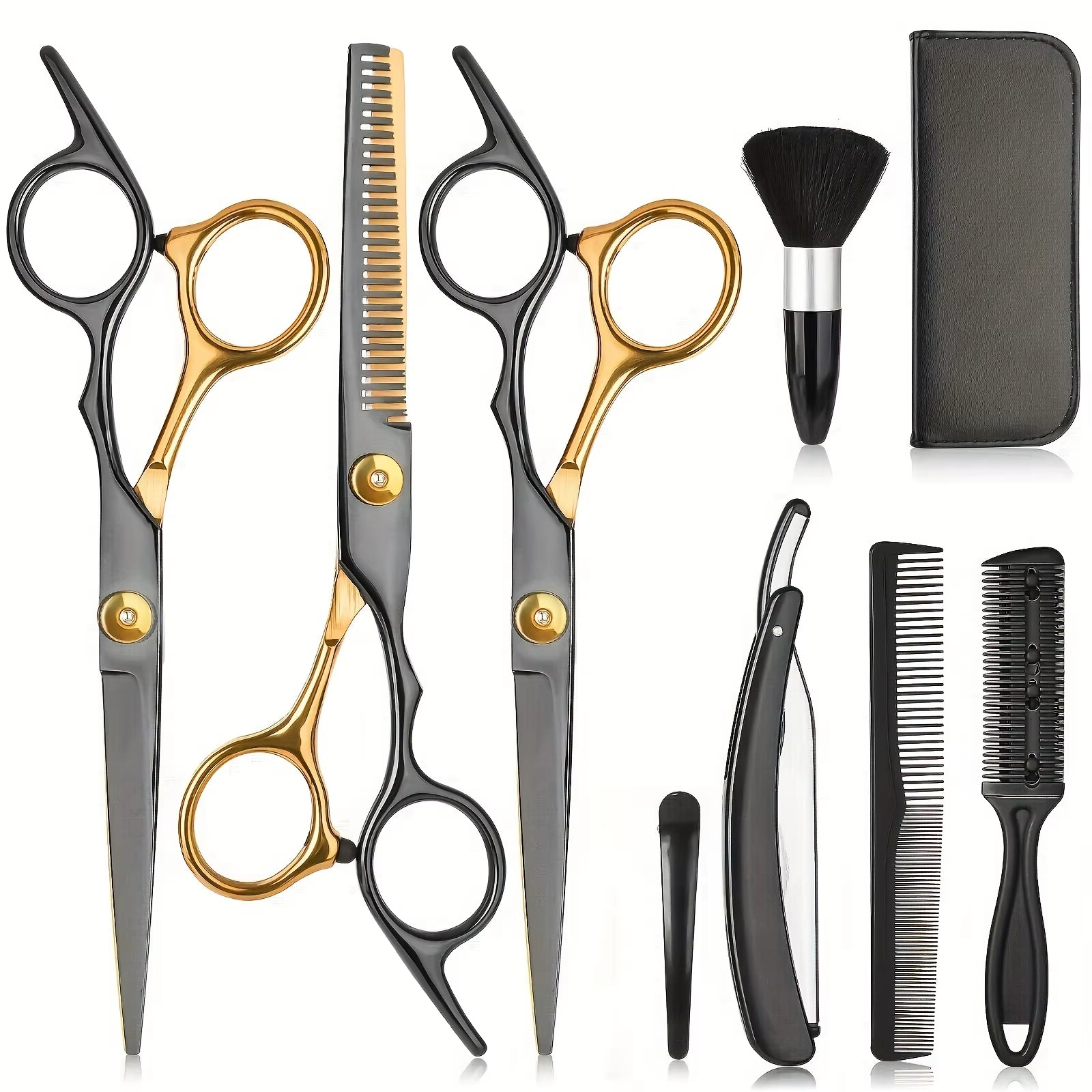 12Pcs Hair Scissor Professional Set,Stainless Steel Barber Supplies, Thinning Shears Included,Hair Supplies ,Barber Supplies