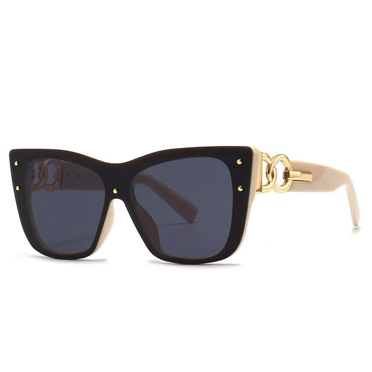 2025 New Fashion Big Frame Cat Eye Sunglasses for Ladies Street Shot Fashionable Sunglasses for Women Driving Shades UV400
