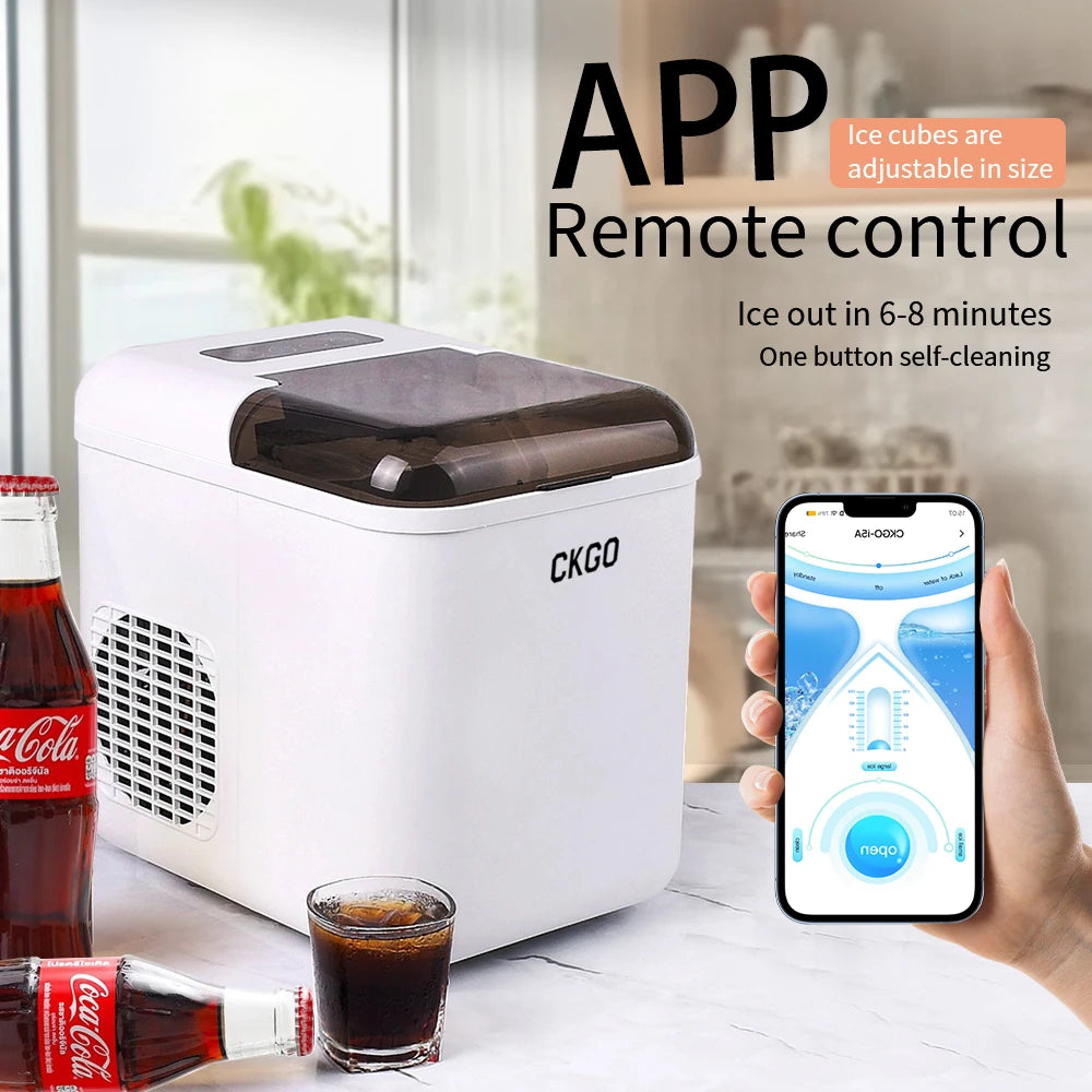  Ice Maker Wifi Connection Smart App Control Adjustable Ice Size Automatic Cleaning Touch Button with LED Display